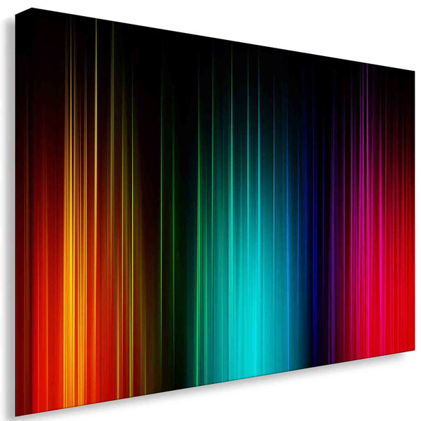 Lichtspektrum Leinwandbild – Farbintensive Vertikale auf Schwarz | AK ART Abstraktes Wandbild XXL