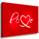Love & Herz – Romantisches abstraktes Leinwandbild in leuchtendem Rot | AK ART