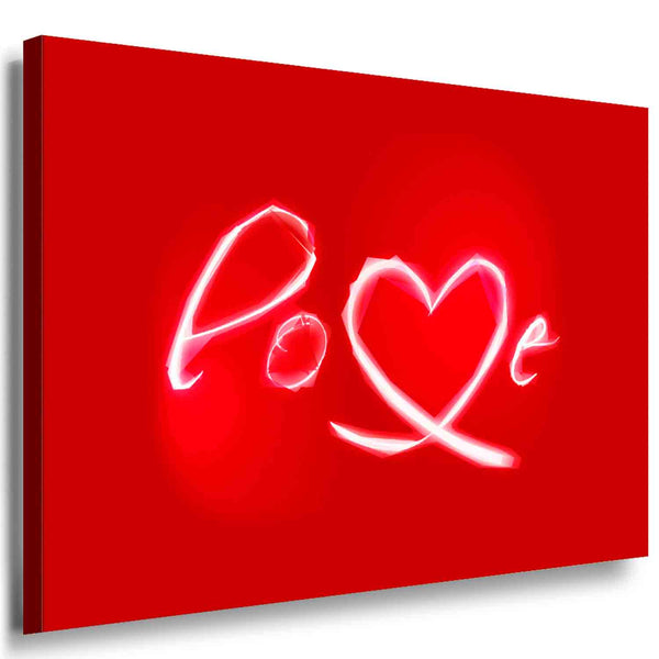 Love & Herz – Romantisches abstraktes Leinwandbild in leuchtendem Rot | AK ART