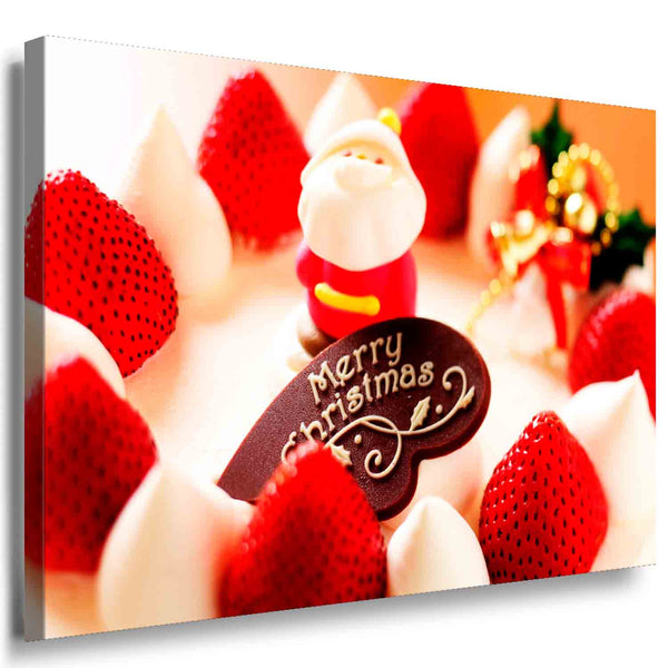 Merry-Christmas-Torte – Festliches Leinwandbild voller Farben & Weihnachtsfreude | AK ART