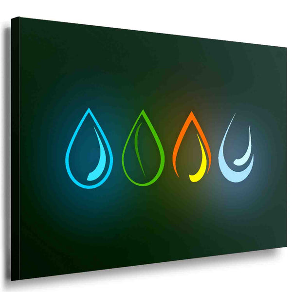 Pokemon GO Vier Elemente Leinwandbild – Stilisiertes Element‑Symbol‑Design | AK Art Wandbild Made in Germany