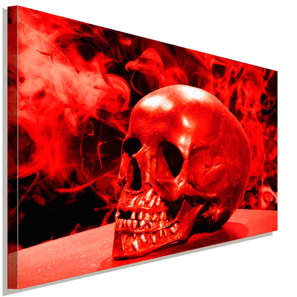 Red Skull Abstrakt Leinwandbild AK Art Wanddeko Wandbild Made in Germany Premium XXL
