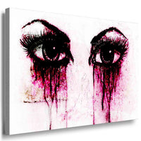 Schöne Augen mit Farbtränen – Abstraktes Schwarz-Weiß Leinwandbild voller Emotion | AK ART Kunstdruck XXL