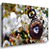 Taschenuhr & Blumen – Romantisches Vintage-Leinwandbild mit nostalgischer Stimmung | AK ART