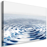 Beruhigende Wassertropfen‑Wellen – Minimalistisches Blau‑Silber Leinwandbild | AK ART Kunstdruck XXL