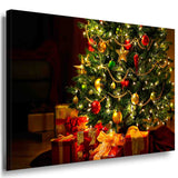 Weihnachtsbaum mit Geschenken – Stimmungsvolles Leinwandbild für dein Zuhause | AK ART Kunstdruck XXL