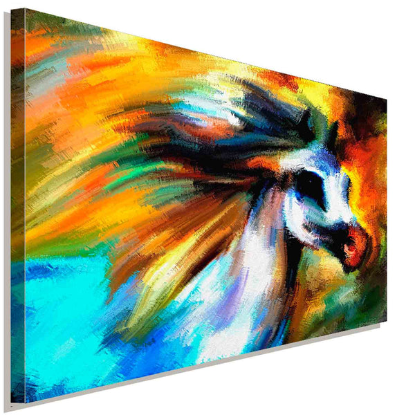 White Horse Abstrakt Leinwandbild AK Art Studio Wanddeko Wandbild Made in Germany XXL TOP