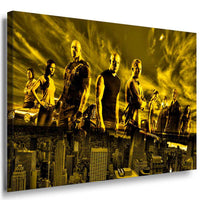 Fast and the Furious Gang Skyline Leinwandbild / AK ART Bilder / Mehrfarbig TOP