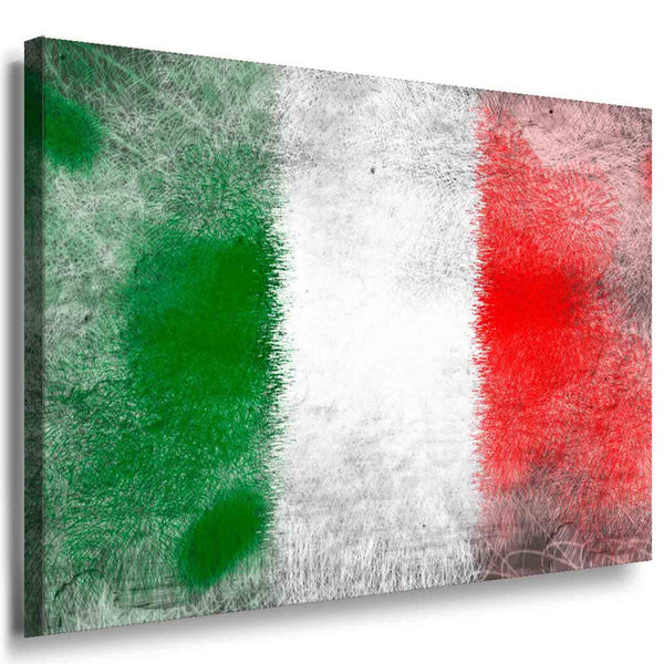 Flagge Italien Leinwandbild AK Art Bilder Mehrfarbig Kunstdruck Wandbild TOP XXL