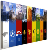 Game of Thrones GOT Häuser Leinwandbild AK ART Kunstdruck Wandbild Wanddeko XXL