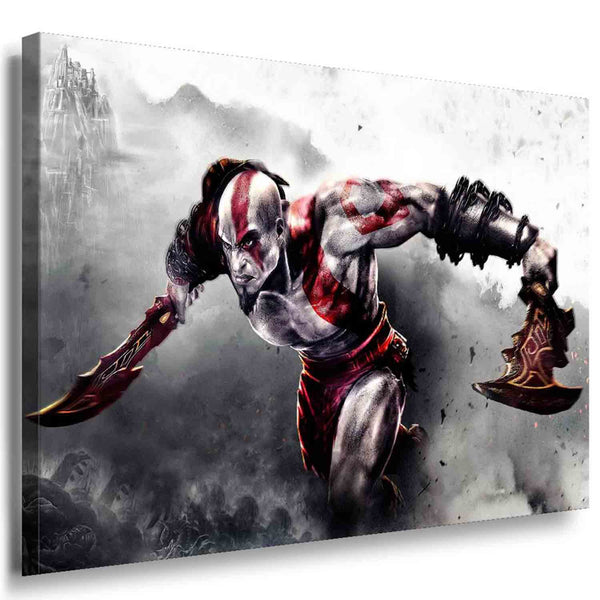 God of War Kratos Kampf Leinwandbild / Ak Art Bilder / Leinwand Bild + Mehrf...
