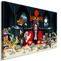 Happy Halloween Holiday Vampir Leinwandbild AK Art Bilder Wanddeko Wandbild XXL