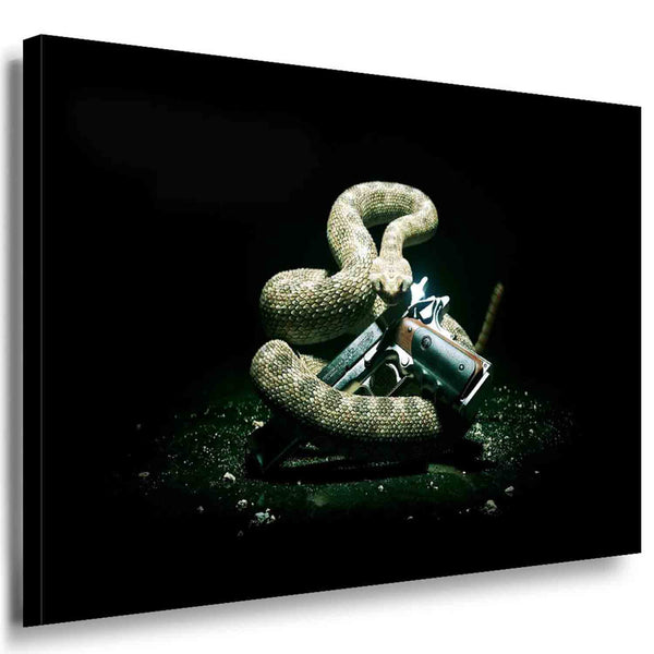 Hitman Schlange Pistole Schwarz Leinwandbild / Ak Art Bilder / Leinwand Bild...
