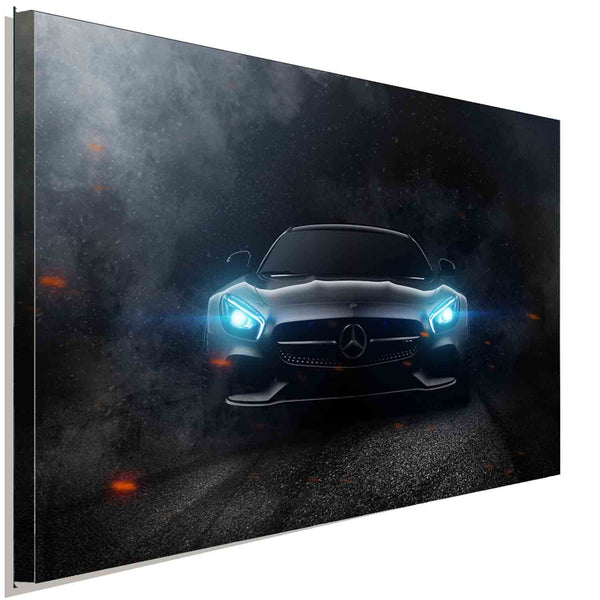 Mercedes Front Scheinwerfer Leinwandbild AK ART Kunstdruck Mehrfarbig Wandbild Auto