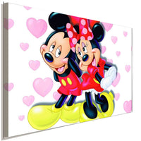 Micky Minnie Maus verliebt Leinwandbild AK ART Kunstdruck Wandbild Wanddeko XXL