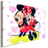 Micky Minnie Maus verliebt Leinwandbild AK ART Kunstdruck Wandbild Wanddeko XXL