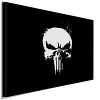 Punisher Marvel Leinwandbild AK ART Kunstdruck Wandbild Wanddeko Schwarz Weiß