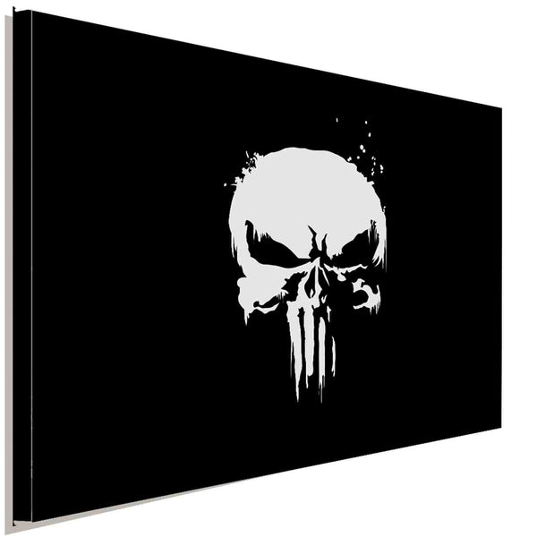 Punisher Marvel Leinwandbild AK ART Kunstdruck Wandbild Wanddeko Schwarz Weiß
