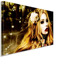Sexy Vampir Mädchen Leinwandbild AK Art Bilder Wanddeko Wandbild Kunstdruck XXL