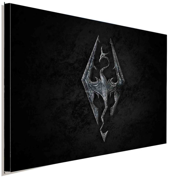 Skyrim Symbol Leinwandbild AK ART Kunstdruck Wandbild Wanddeko Mehrfarbig XXL