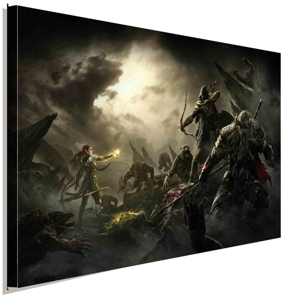 The Elder Scrolls fight Leinwandbild AK ART Kunstdruck Wandbild Wanddeko TOP XXL