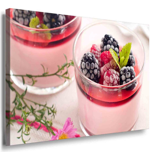 Himbeeren Leinwandbild AK Art Bilder Kunstdruck XXL Wandbild Wanddeko TOP XXL