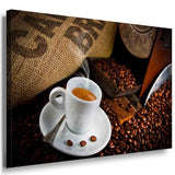 Kaffee Kaffeebohnen Tasse Leinwandbild AK Art Bilder Mehrfarbig Kunstdruck TOP XXL