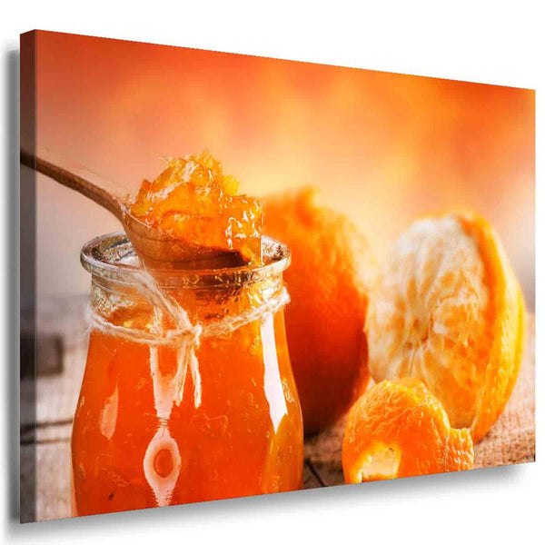 Mandarine Honig Leinwandbild AK Art Bilder / Mehrfarbig Kunstdruck XXL Wandbild TOP