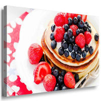 Pfannkuchen Früchte Beeren Leinwandbild AK Art Bilder Mehrfarbig Kunstdruck XXL