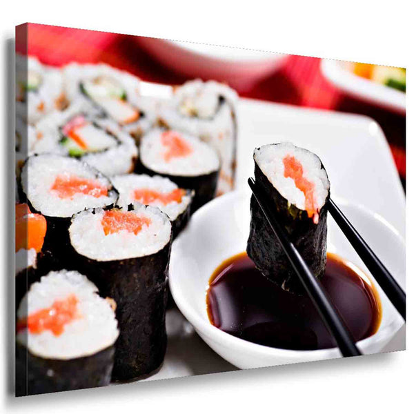 Sushi Leinwandbild AK Art Bilder Mehrfarbig Kunstdruck XXL Wandbild Wanddeko TOP