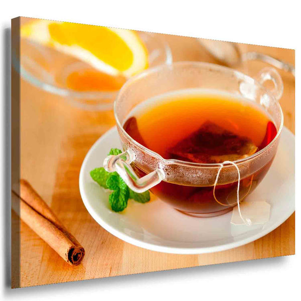 Tee Tasse Minze Leinwandbild AK Art Bilder Mehrfarbig Kunstdruck XXL Wandbild