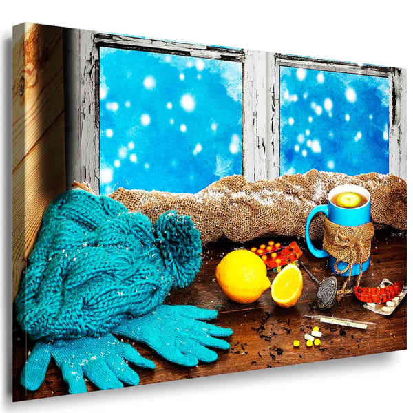 Winterbild Leinwandbild AK Art Bilder Mehrfarbig Wandbild Kunstdruck Wanddeko