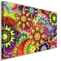 Abstrakte Muster Bunt Leinwandbild AK ART Wanddeko Wandbild Made in Germany XXL