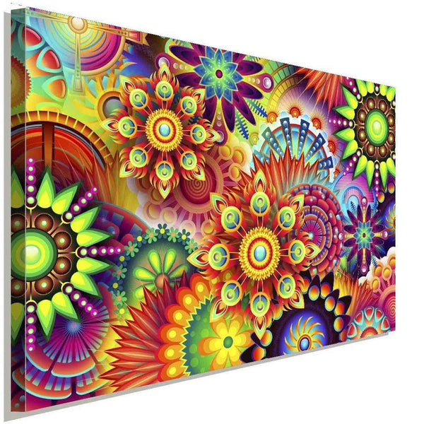Abstrakte Muster Bunt Leinwandbild AK ART Wanddeko Wandbild Made in Germany XXL