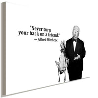 Alfred Hitchcock Schwarz-Weiß Zitat Leinwandbild AK ART Wanddeko Wandbild XXL