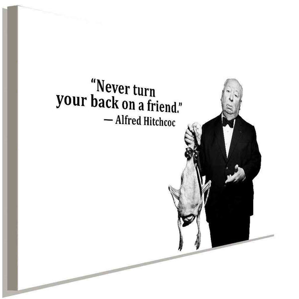Alfred Hitchcock Schwarz-Weiß Zitat Leinwandbild AK ART Wanddeko Wandbild XXL