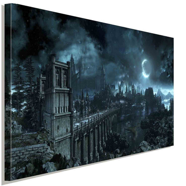 Dark Souls Nacht Schloss Leinwandbild AK Art Studio Wanddeko Wandbild Kunstdruck