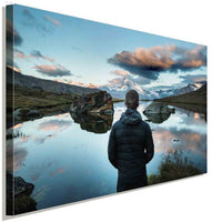Junge Aussischt Natur Leinwandbild AK ART Wanddeko Wandbild Made inGermany XXL