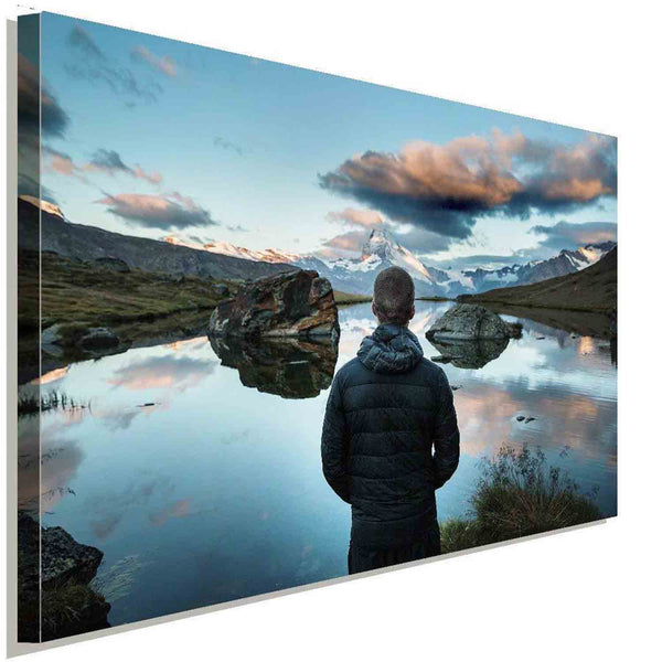 Junge Aussischt Natur Leinwandbild AK ART Wanddeko Wandbild Made inGermany XXL