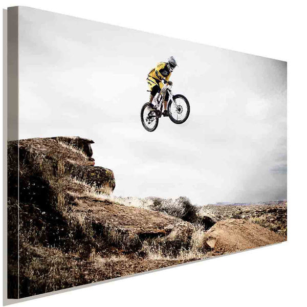 Mountain-Bike Extrem Sport Leinwandbild AK Art Bilder Wanddeko Wandbild TOP XXL
