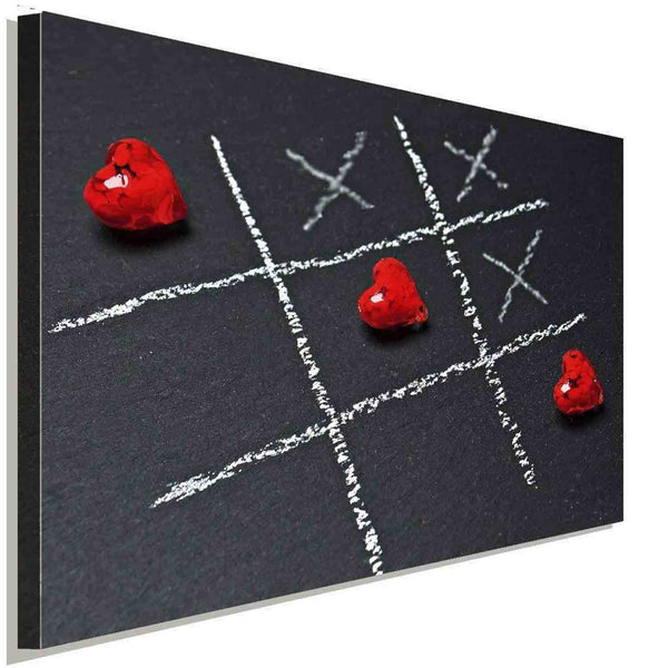 LOVE Tic-Tac-Toe – Romantisches Leinwandbild | AK ART Wandbild