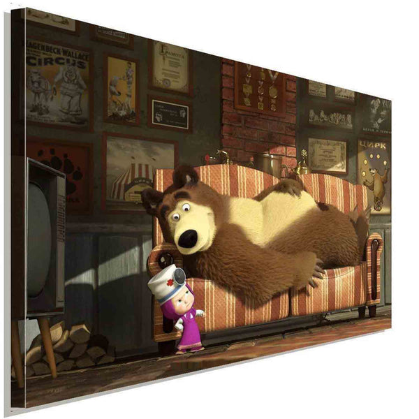 Mascha und der Bär Doktor Leinwandbild AK Art Studio Wanddeko Wandbild TOP XXL