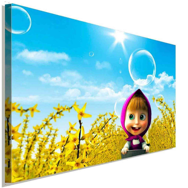 Mascha und der Bär Feld Leinwandbild AK Art Studio Wanddeko Wandbild Kunstdruck