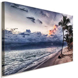 Palmen und Strand Leinwandbild AK Art Bilder Wanddeko Wandbild Kunstdruck XXL