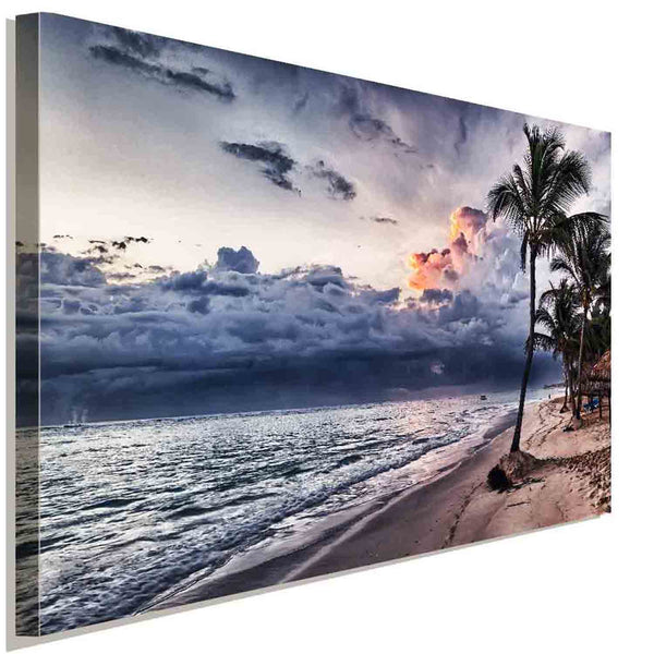 Palmen und Strand Leinwandbild AK Art Bilder Wanddeko Wandbild Kunstdruck XXL
