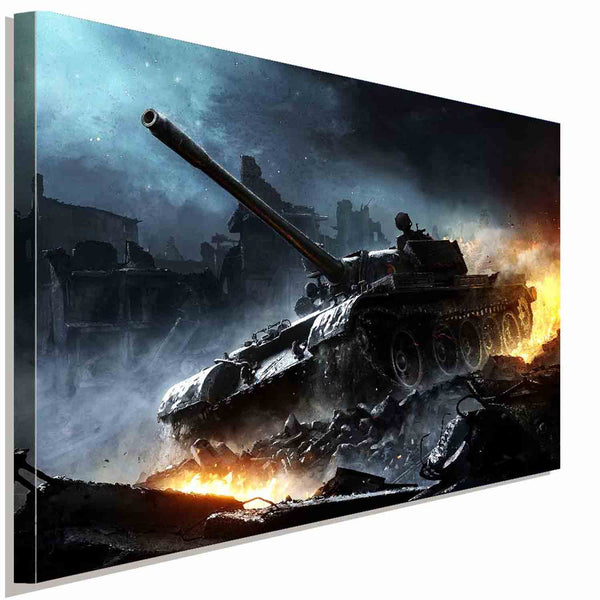 Panzer Krieg Schlacht Leinwandbild AK Art Bilder Wanddeko Wandbild Kunstdruck