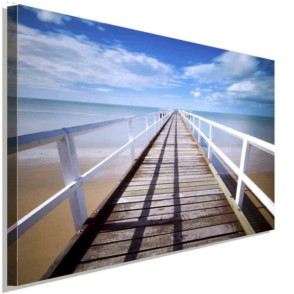 Pier Ozean Urlaub Leinwandbild AK ART Wanddeko Wandbild Made in Germany TOP XXL
