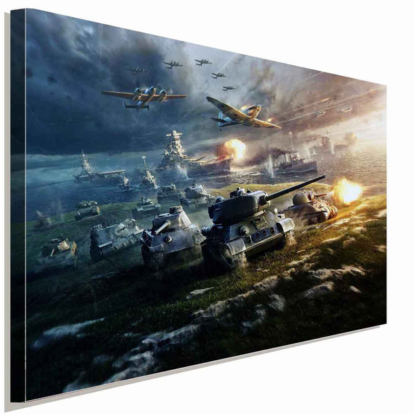 Schalchtfeld Panzer Schiff Leinwandbild AK Art Bilder Wanddeko Wandbild TOP XXL