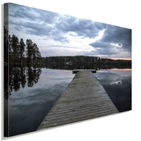 See Holzsteg Urlaub Leinwandbild AK ART Wanddeko Wandbild Made in Germany XXL
