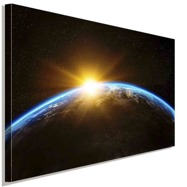 Sicht auf Erde AK Art Bilder Premium Kunstdruck Made in Germany | Top Leinwand